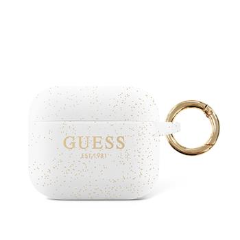 GUA3SGGEH Guess Glitter Printed Logo Silikonove Pouzdro pro Airpods 3 White thumb