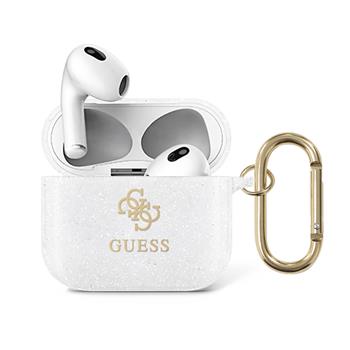 GUA3UCG4GT Guess 4G TPU Glitter Pouzdro pro Airpods 3 Transparent thumb