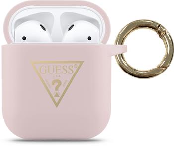 GUACA2LSTLPI Guess Triangle Silikonove Pouzdro pro Airpods 1/2 Pink thumb