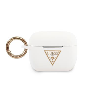 GUACAPLSTLWH Guess Triangle Silikonove Pouzdro pro Airpods Pro White thumb