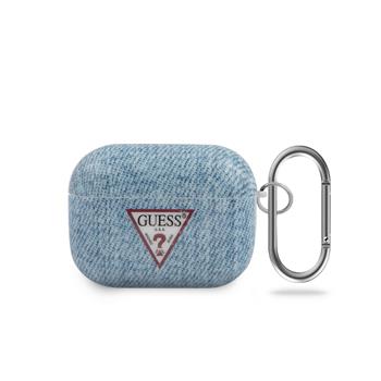 GUACAPTPUJULLB Guess Denim Triangle Pouzdro pro Airpods Pro Light Blue thumb