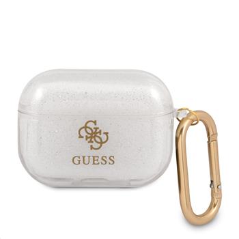 GUAPUCG4GT Guess 4G TPU Glitter Pouzdro pro Airpods Pro Transparent thumb