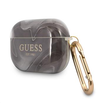 GUAPUNMK Guess TPU Shiny Marble Pouzdro pro Airpods Pro Black thumb