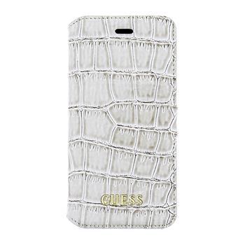 GUFLBKP6SCOBE Guess Shiny Croco Book Pouzdro Beige pro iPhone 6/6S  thumb