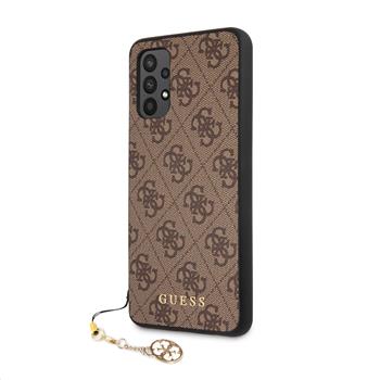 GUHCA325GF4GBR Guess PU 4G Charm Zadni Kryt pro Samsung Galaxy A32 4G Brown thumb