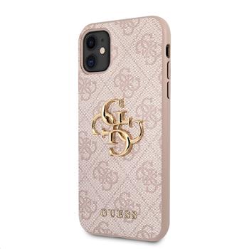 GUHCN614GMGPI Guess PU 4G Metal Logo Zadni Kryt pro iPhone 11 Pink thumb