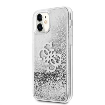 GUHCN61LG4GSI Guess TPU Big 4G Liquid Glitter Silver Zadni Kryt pro iPhone 11 Transparent thumb