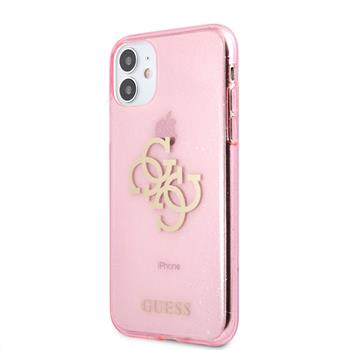 GUHCN61PCUGL4GPI Guess TPU Big 4G Full Glitter Zadni Kryt pro iPhone 11 Pink thumb