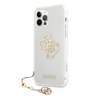 GUHCP12LKS4GGO Guess TPU Big 4G Logo Gold Zadni Kryt pro iPhone 12 Pro Max Transparent thumb