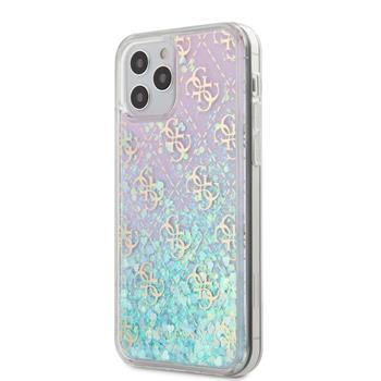 GUHCP12LLG4GGBLPI Guess 4G Liquid Glitter Zadni Kryt pro iPhone 12 Pro Max 6.7 Iridescent thumb