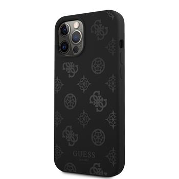 GUHCP12LLSPEBK Guess Liquid Silicone Tone on Tone Peony Zadni Kryt pro iPhone 12 Pro Max Black thumb