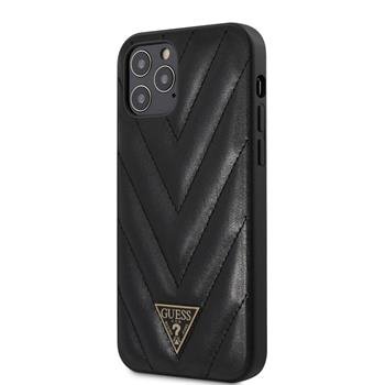 GUHCP12LPUVQTMLBK Guess V Quilted Zadni Kryt pro iPhone 12 Pro Max 6.7 Black thumb