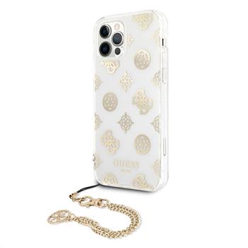 GUHCP12MKSPEGO Guess PC Chain Peony Zadni Kryt pro iPhone 12/12 Pro Gold thumb