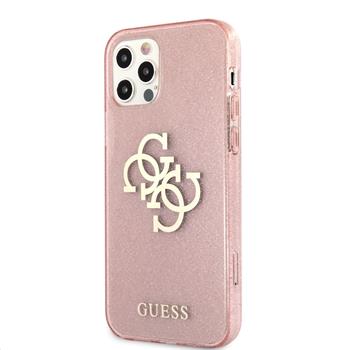 GUHCP12MPCUGL4GPI Guess TPU Big 4G Full Glitter Zadni Kryt pro iPhone 12/12 Pro Pink thumb