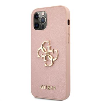 GUHCP12MSA4GGPI Guess PU Saffiano Big 4G Metal Logo Zadni Kryt pro iPhone 12/12 Pro Pink thumb