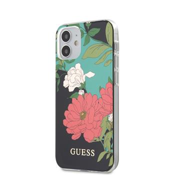 GUHCP12SIMLFL01 Guess PC/TPU Flower N.1 Zadni Kryt pro iPhone 12 mini 5.4 Black thumb