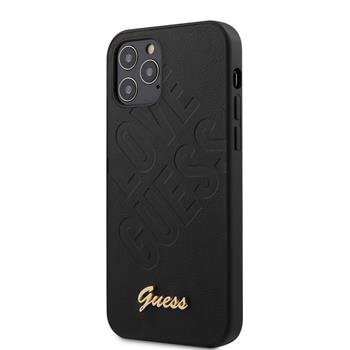 GUHCP12SPUILGBK Guess Iridescent Love Zadni Kryt pro iPhone 12 mini 5.4 Black thumb