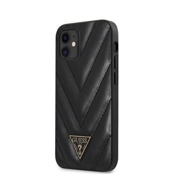 GUHCP12SPUVQTMLBK Guess V Quilted Zadni Kryt pro iPhone 12 mini 5.4 Black thumb