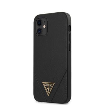 GUHCP12SVSATMLBK Guess Saffiano V Stitch Zadni Kryt pro iPhone 12 mini 5.4 Black thumb