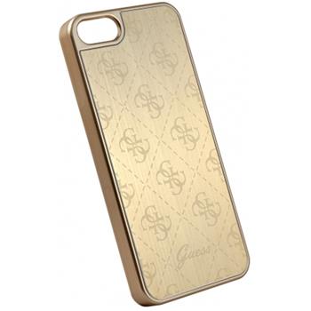 GUHCPSEMEGO Guess 4G Aluminium Pouzdro Gold pro iPhone 5/5S/SE thumb