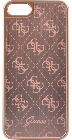 GUHCPSEMEPI Guess 4G Aluminium Pouzdro Rose Gold pro iPhone 5/5S/SE thumb