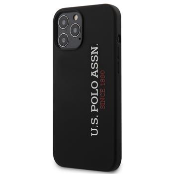 USHCP12SSLBKV2 U.S.Polo Vertical Logo Silikonovy Kryt pro iPhone 12 mini 5.4 Black thumb