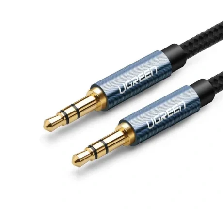 CABLU audio Ugreen, &quot;AV112&quot; stereo (3.5 mm jack T/T), 2m, conectori auriti, braided, albastru &quot;60181&quot; (include TV 0.18lei) - 6957303861811