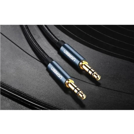 CABLU audio Ugreen, &quot;AV112&quot; stereo (3.5 mm jack T/T), 2m, conectori auriti, braided, albastru &quot;60181&quot; (include TV 0.18lei) - 6957303861811