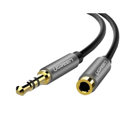 CABLU audio Ugreen, &quot;AV118&quot; stereo 3.5 mm jack (T) la 3.5 mm jack (M), 3m, conectori auriti, negru &quot;10595&quot; (include TV 0.18lei) - 6957303815951