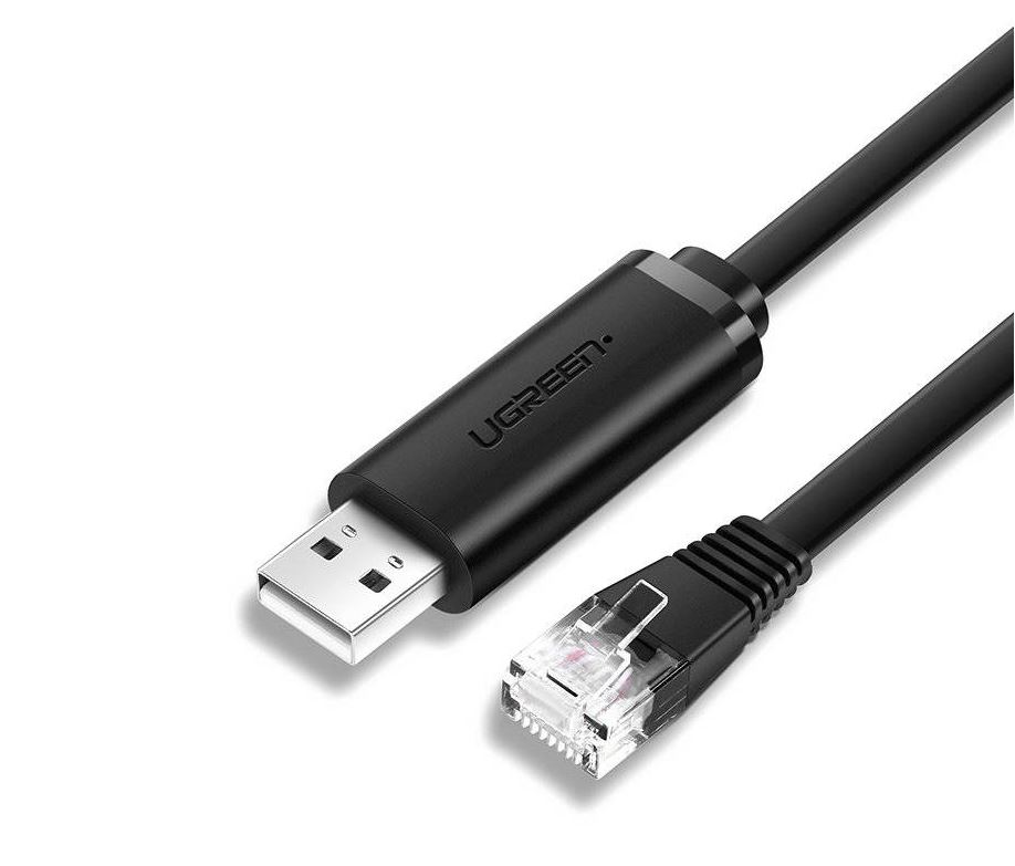 CABLU USB Ugreen adaptor, "CM204"  cablu consola USB 2.0 (T) la RJ-45(T), 1.5m, negru, "50773" (include TV 0.18lei) - 6957303857739 thumb
