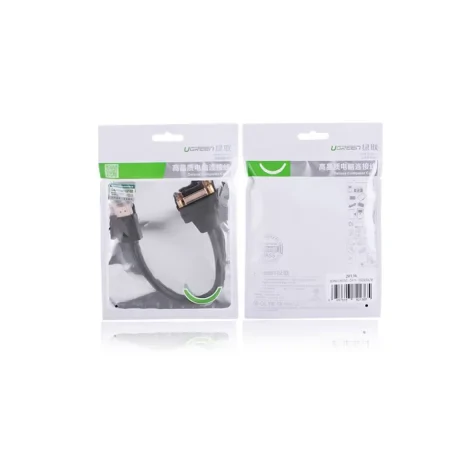 CABLU video Ugreen,  HDMI (T) la DVI (M), rezolutie maxima FHD (1920 x 1080), conectori auriti, 0.2m, negru &quot;20136&quot; (include TV 0.15 lei) - 6957303821365