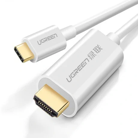 CABLU video Ugreen, &quot;MM121&quot; USB Type-C (T) la HDMI (T), rezolutie maxima 4K UHD (3840 x 2160) la 60 Hz, 1.5m, ABS, alb &quot;30841&quot; (include TV 0.15 lei) - 6957303838417