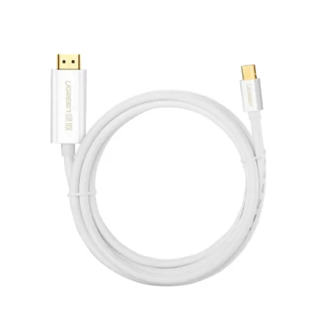 CABLU video Ugreen, &quot;MM121&quot; USB Type-C (T) la HDMI (T), rezolutie maxima 4K UHD (3840 x 2160) la 60 Hz, 1.5m, ABS, alb &quot;30841&quot; (include TV 0.15 lei) - 6957303838417