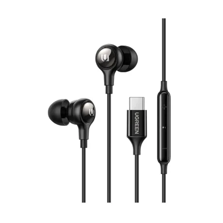 CASTI Ugreen, &quot;EP103&quot;, intraauriculare - butoni, pt smartphone, microfon pe fir, conectare prin USB Type-C, lungime cablu 1.2m, negru, &quot;30638&quot;, (include TV 0.18lei) - 6957303836383