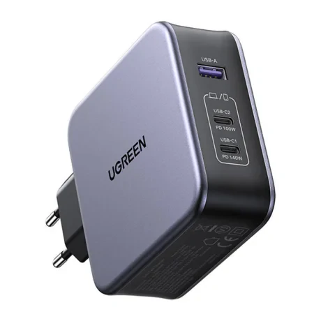 INCARCATOR retea Ugreen, Nexode &quot;CD289&quot; Quick Charge 140W GaN, 1 x USB, 2 x USB Tpe-C, negru &quot;90549&quot; (include timbru verde 0.75 lei) - 6957303895496