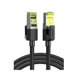 PATCH CORD UTP Ugreen Cat7, &quot;NW150&quot; cablu shielded rotund, viteza maxima 10 Gbps, braided, 5m, negru &quot;80425&quot; (include TV 0.06 lei) - 6957303884254