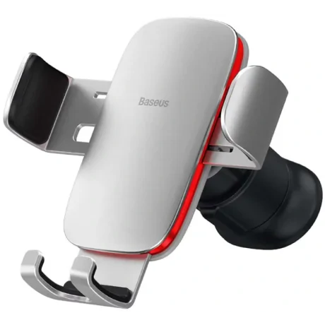 SUPORT AUTO Baseus Metal Age II pt. SmartPhone, fixare grila ventilatie, ofera posibilitatea reglarii unghiului de vizionare pe verticala si orizontala (360 de grade), argintiu &quot;SUJS000012&quot; - 6932172605230