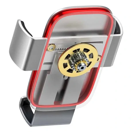 SUPORT AUTO Baseus Metal Age II pt. SmartPhone, fixare grila ventilatie, ofera posibilitatea reglarii unghiului de vizionare pe verticala si orizontala (360 de grade), argintiu &quot;SUJS000012&quot; - 6932172605230