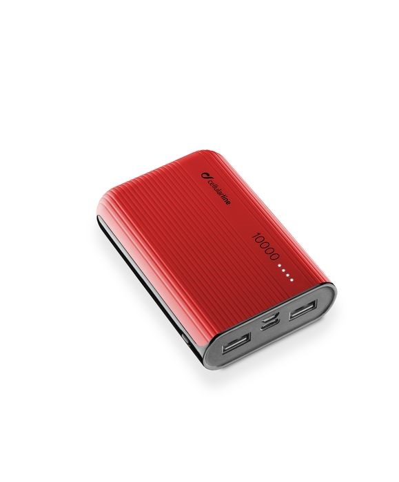 Baterie Externa Cellularline 10000mAh QC 3.0 2xUSB 12W Rosu thumb