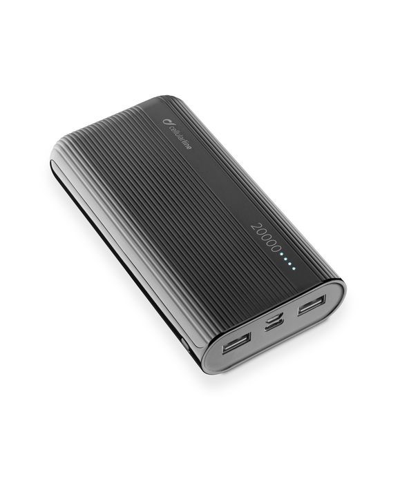 Baterie Externa Cellularline 20000mAh QC 3.0 2xUSB 12W Negru thumb