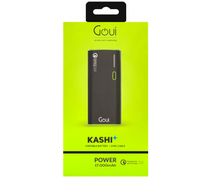 Baterie Externă Goui Kashi +D, 17000 mAh, Quick Charge 3.0 și 2xUSB, Negru thumb