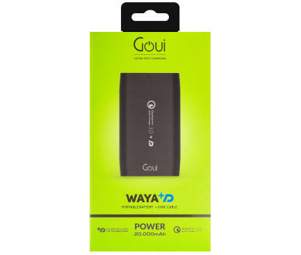 Baterie Externa Goui Waya+D G-EBQ20PD-K 20000mAh QC3.0+PD, Negru thumb