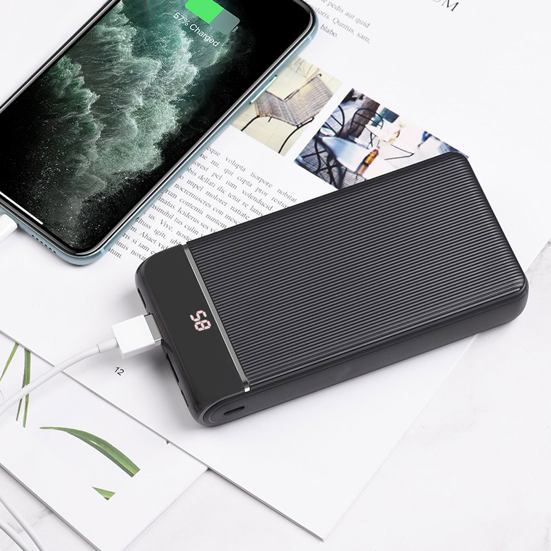 Baterie Externa Hoco J59 10000mAh 2xUsb Led Negru thumb