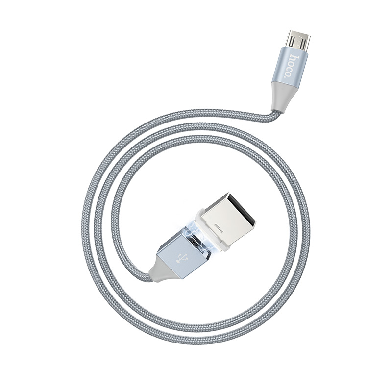 Cablu date magnetic Hoco U40B Micro USB, Gri 1m thumb