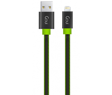 Cablu Date Usb to Lightning, Goui Fashion Flat G-LC8PINFBF-GK 1m Negru-Verde thumb