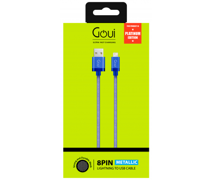 Cablu Date Usb to Lightning, Goui Metallic G-LC8PIN-02B 1m Albastru thumb