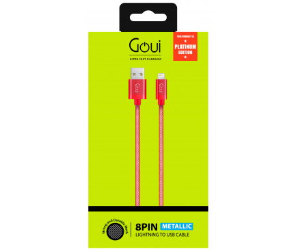 Cablu Date Usb to Lightning, Goui Metallic G-LC8PIN-02R 1m Rosu thumb