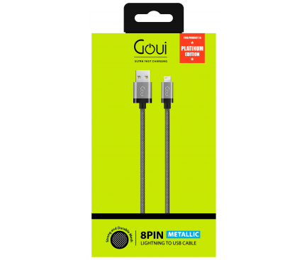 Cablu Date Usb to Lightning, Goui Metallic G-LC8PIN-02S 1m Gri thumb