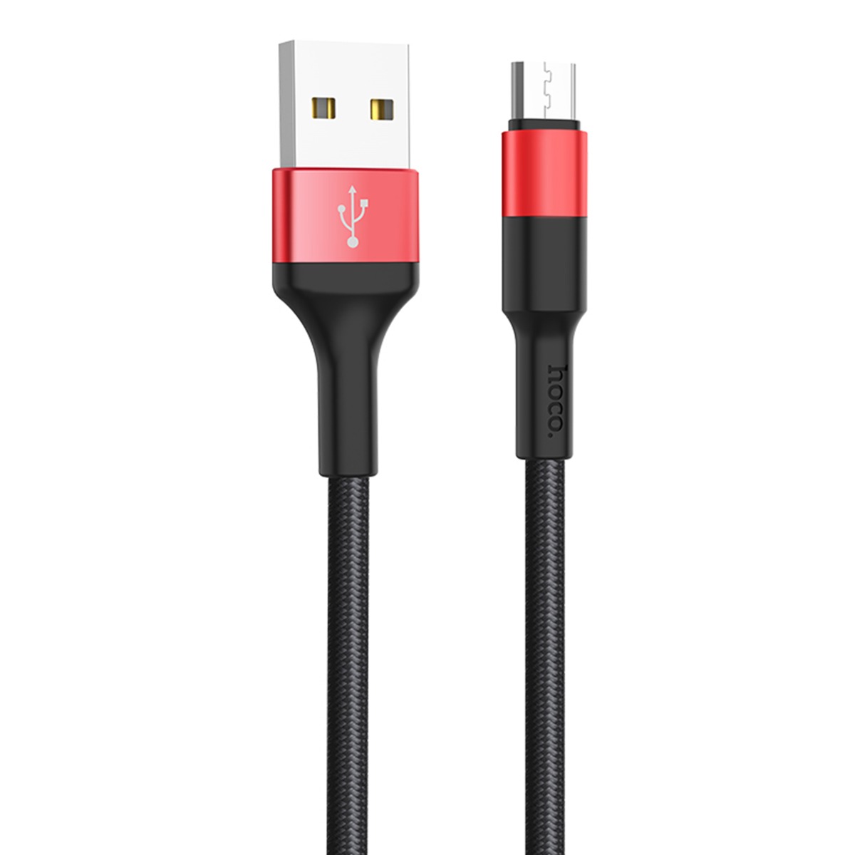 Cablu incarcare/transfer date Micro Usb, X26 Negru cu Rosu Hoco thumb