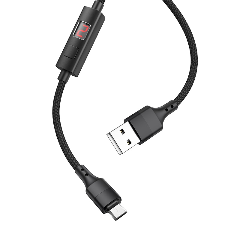 Cablu MicroUSB cu display HOCO S13 Negru thumb